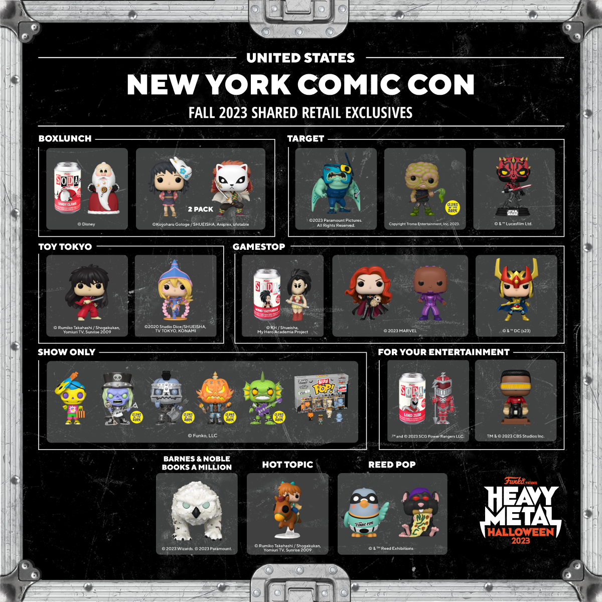 Funko NYCC 2023 Shared Exclusives Guide USA Part 1